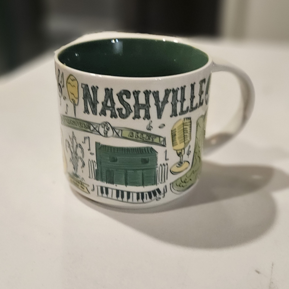 Nashville Been There Series Starbucks  Mug with Green Interior.